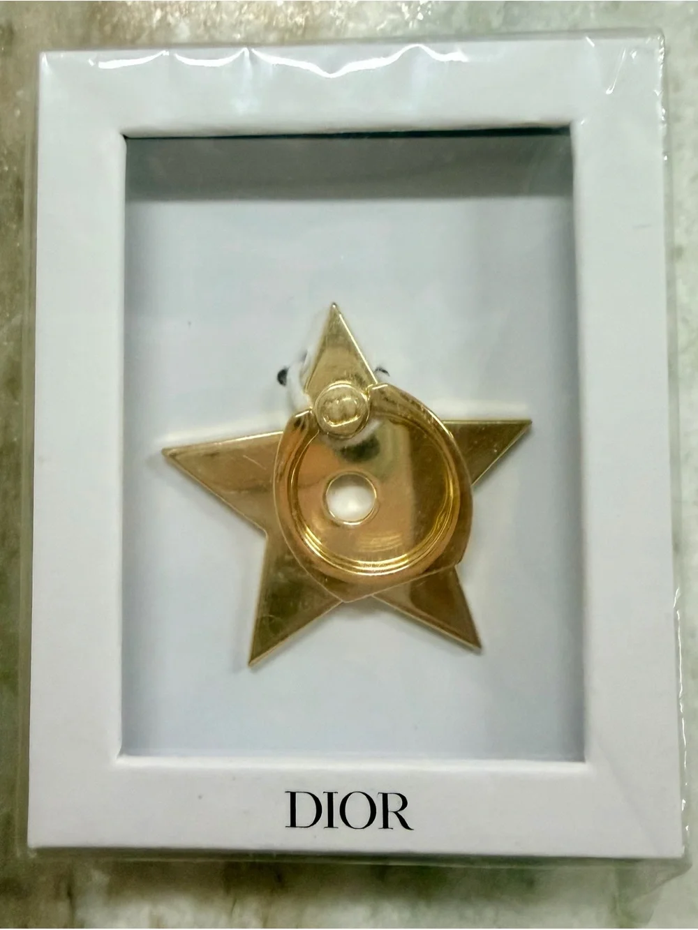 Dior Gold Star Metal Phone Back NEW in SEALED Box w Label Attached